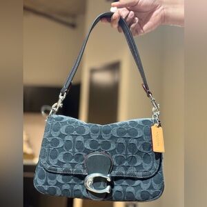 SOLD!!: Coach Black Denim Soft Tabby